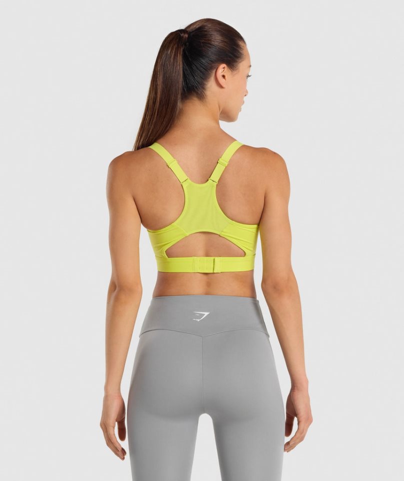 Staniki Sportowe Gymshark Racer Back Damskie Żółte | PL 478JDM